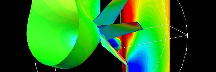 Dynamic pressure on rudder and stator blades